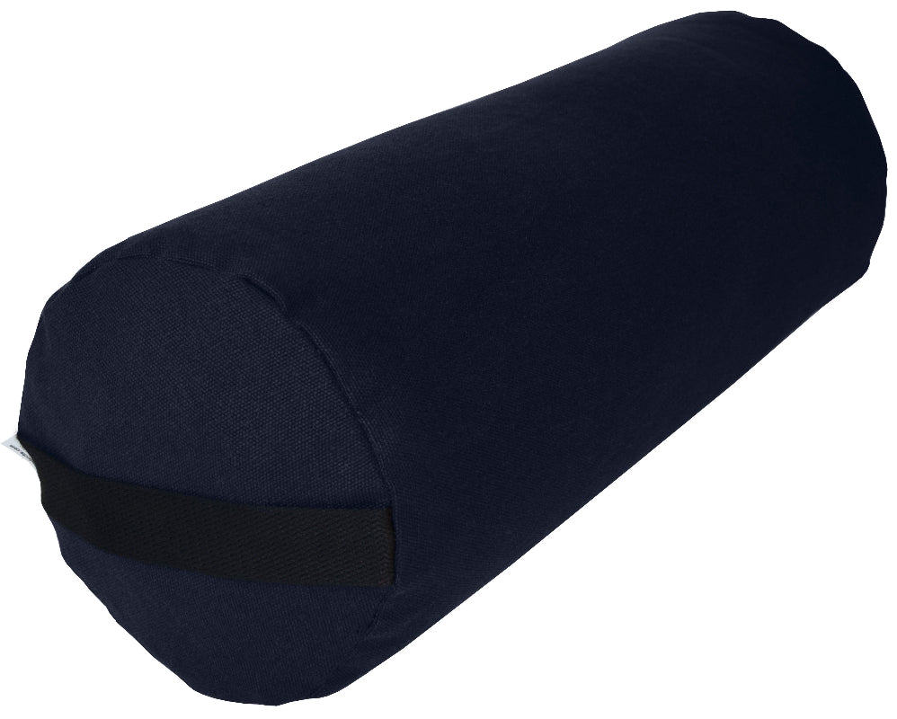 Navy Round Organic Cotton Yoga Bolster