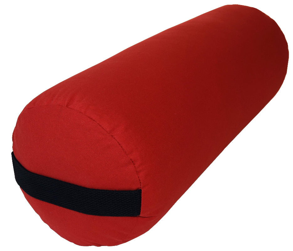 Red Round Organic Cotton Yoga Bolster