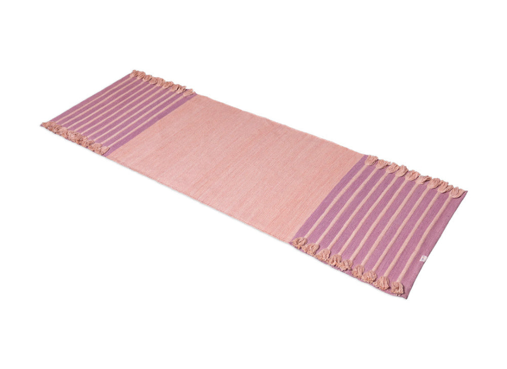 Pink Woven Yoga Mat for Tall People - Ayurvedic Blend