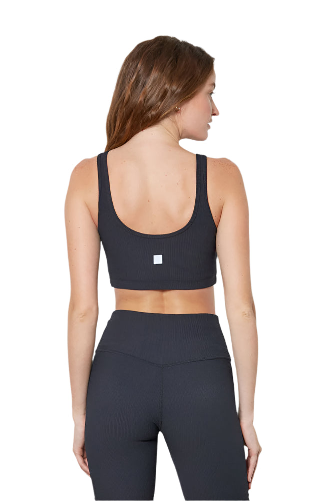 Ribbed Scoop Neck Yoga Bra