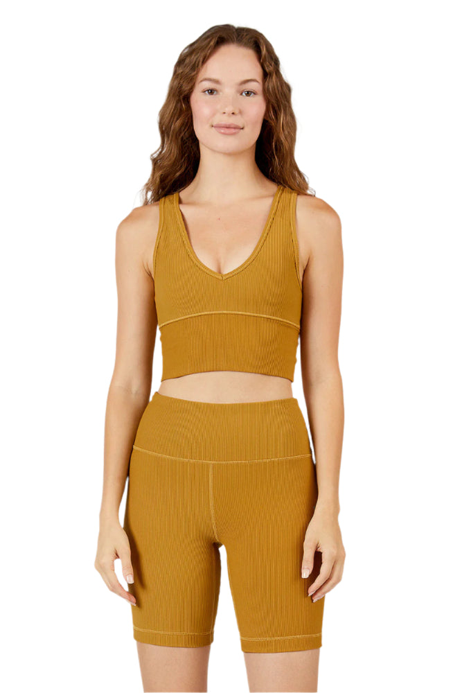 Honey Jade Ribbed Yoga Cropped Tank