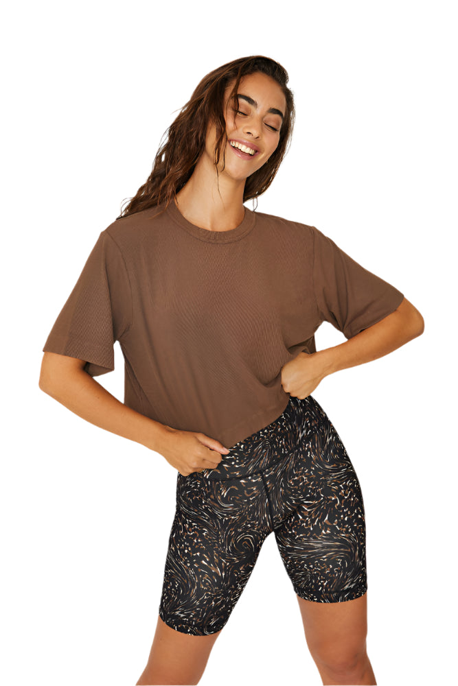 Cropped Moisture-Wicking Yoga Tee