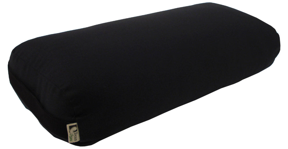 Black Rectangular Organic Cotton Yoga Bolster