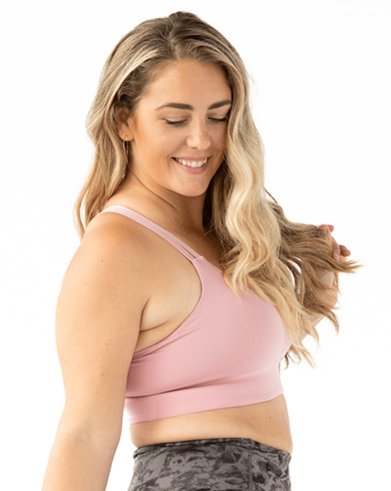 Double Down Blush Yoga Bra - Handful