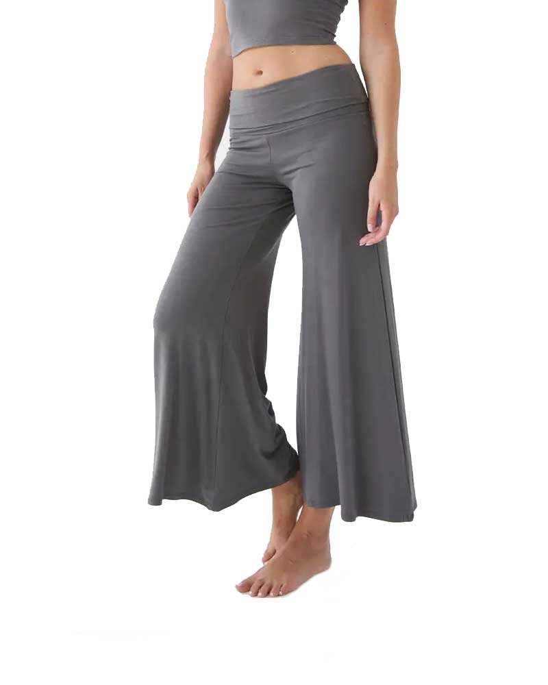 Bamboo yoga pants with folding waist – MY MUJO
