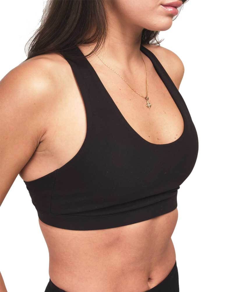  RUUHEE Women Workout Bandeau Sports Bra Strappy Padded  Fitness Yoga Crop Tank Top
