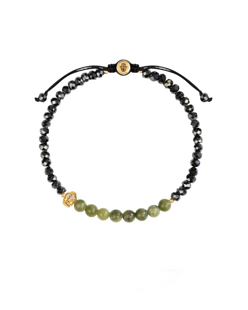 Karma and Luck Jade Buddha Hematite Luck Bracelet