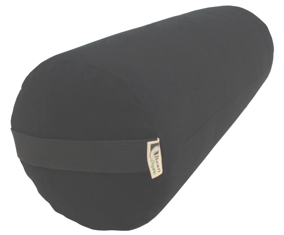 Black Round Organic Cotton Yoga Bolster