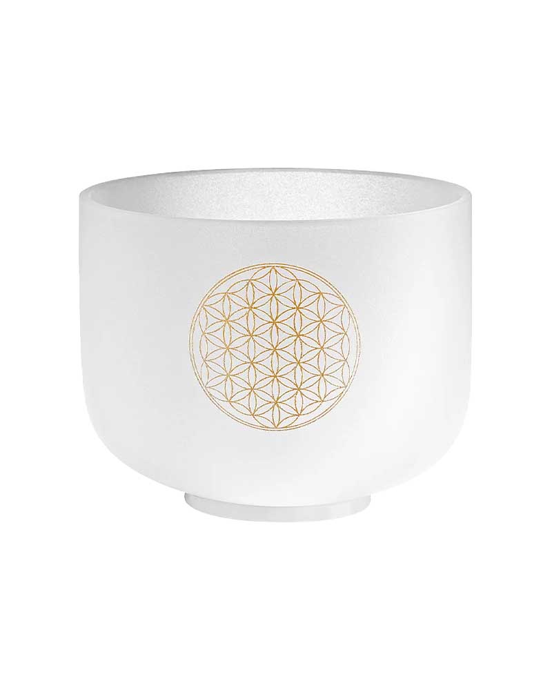 Sound Healing Lab 432 Hz 8" Flower of Life Quartz Crystal Singing Bowl C#5