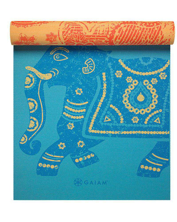Gaiam Reversible Elephant Printed Yoga Mat 68 6mm- Mukha Yoga