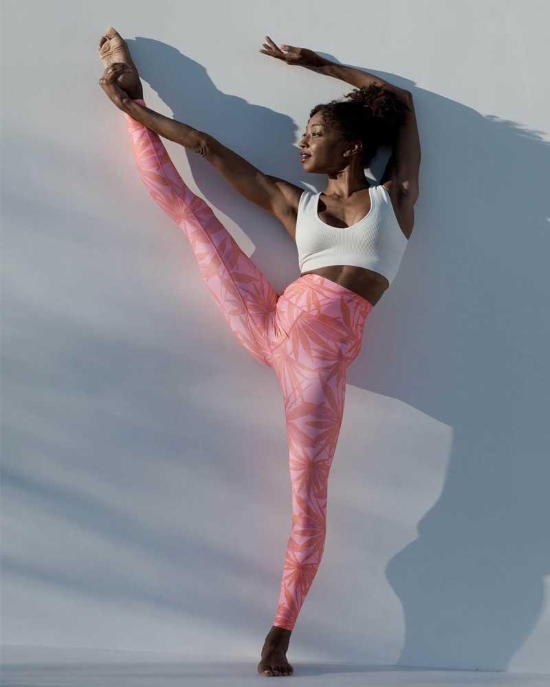 Spiritual Gangster Pink Intent 7/8 High-Waist Leggings - Mukha Yoga